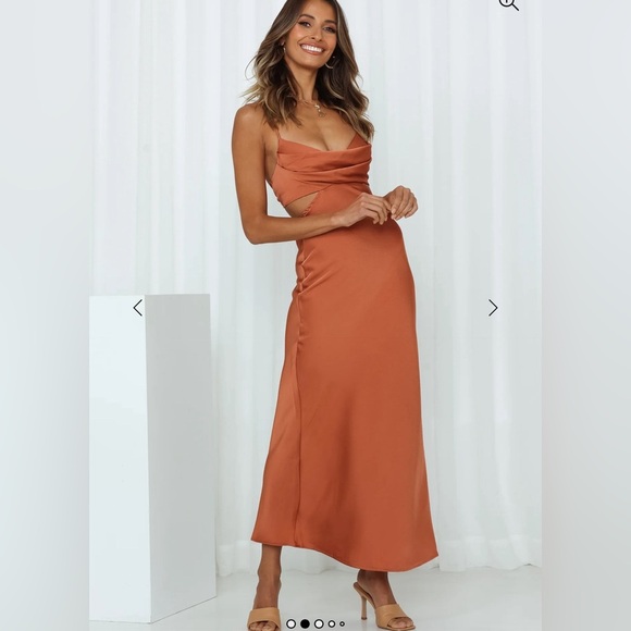 Hello Molly Angels In America Midi Dress Rust size Small/4 NWT - Picture 2 of 15